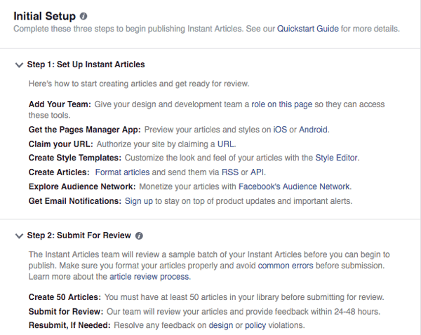 facebook instant articles setup guide