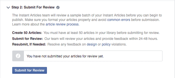 submit facebook instant articles for review