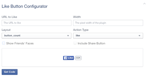 facebook like button configuration