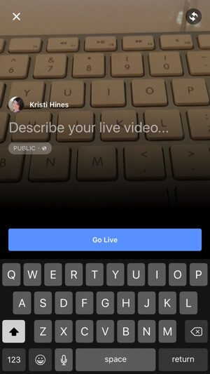 facebook live video setup