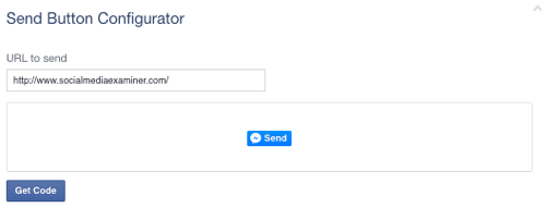 facebook send button set to url