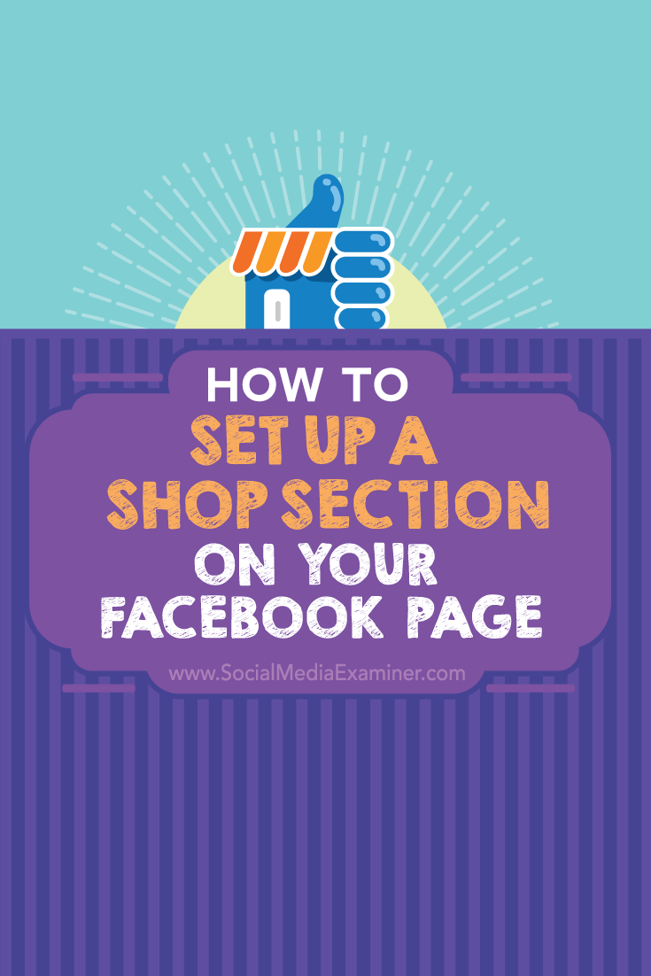 facebook page shop section set up