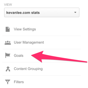 google analytics settings for goals