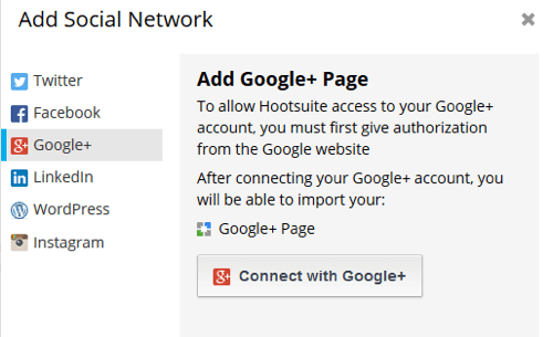 hootsuite add network