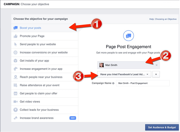 facebook boost carousel post