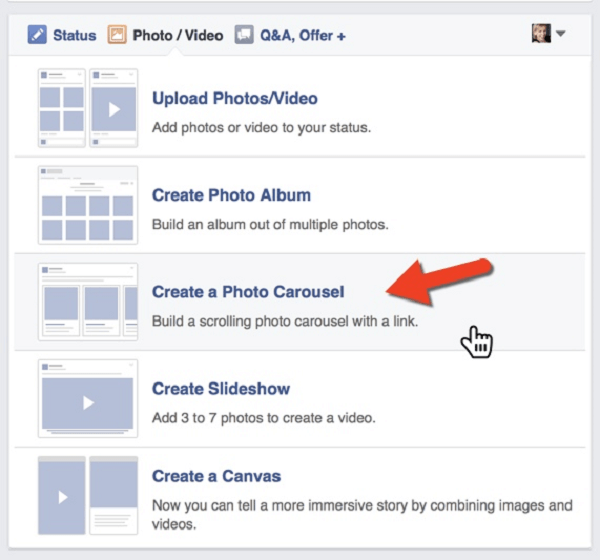 facebook photo carousel
