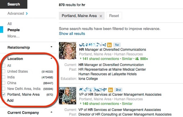 search linkedin for local prospects sample