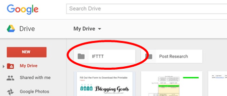 google drive open ifttt folder