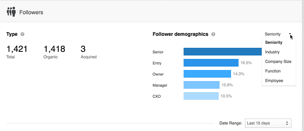 linkedin follower demographic sort