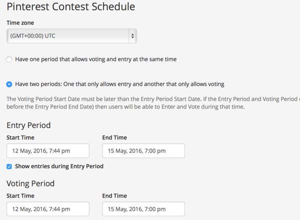 wishpond contest schedule