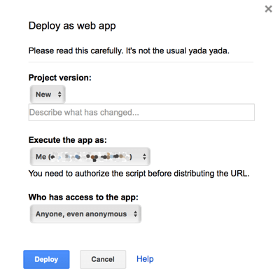 deploy google script