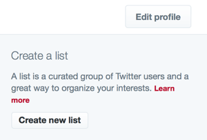 create twitter list