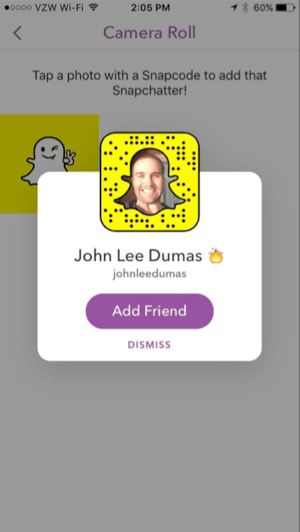Snapchat per Snapcode hinzufügen