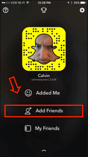 Snapchat Freunde hinzufügen
