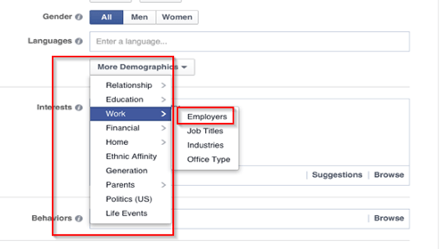 facebook ad workplace targeting options