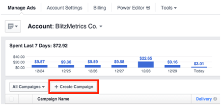 create facebook ad campaign