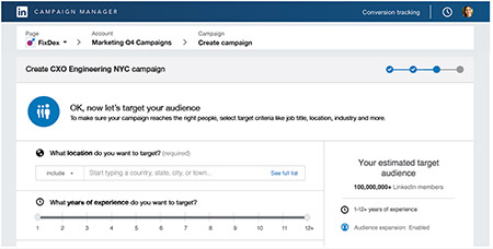 linkedin campaign manager features