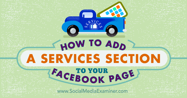 use services tab on facebook page