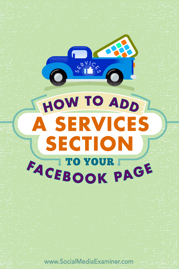 add facebook page services section