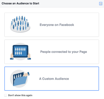 choose facebook custom audience