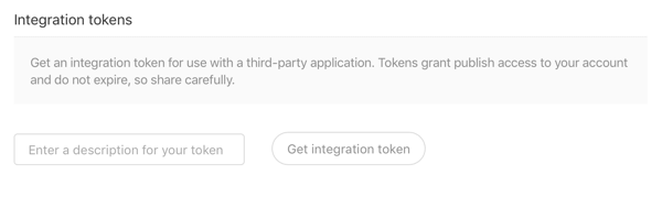 medium integration token