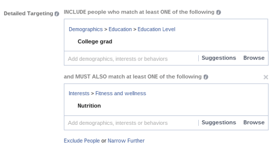 facebook ad detailed targeting