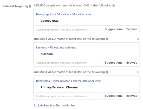 facebook ad detailed targeting