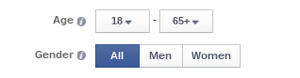 Facebook-Anzeige für Alter Geschlecht Geschlecht