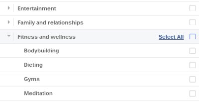 facebook ad targeting categories