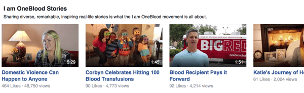 oneblood facebook videos