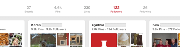 pinterest follower profiles