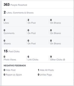 facebook insights engagement sample