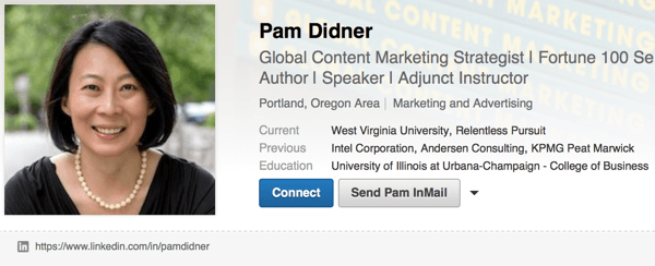 linkedin profile custom url example