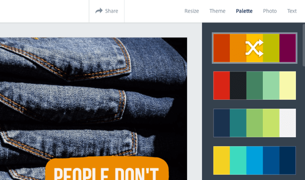 adobe spark color palette