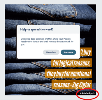 adobe spark hashtag