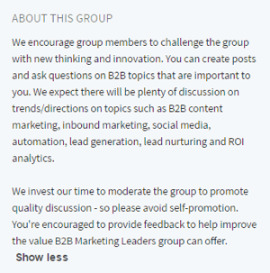 linkedin group description