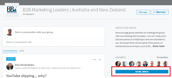 linkedin group invite others