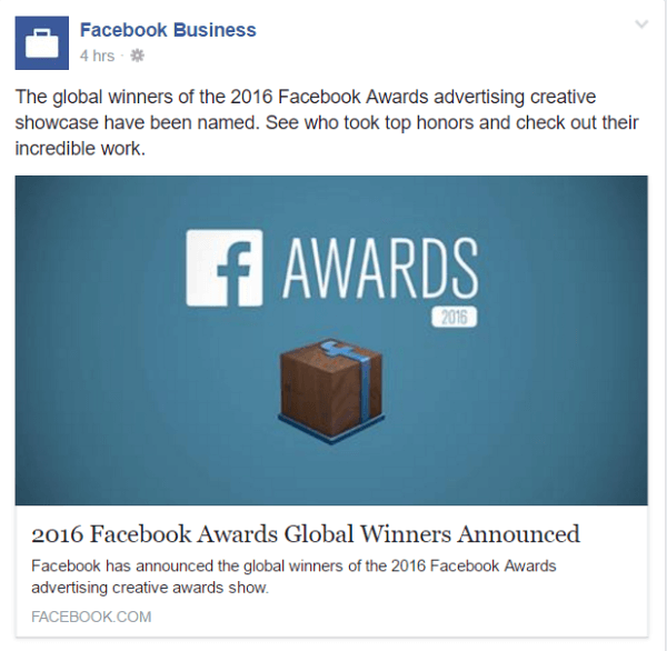 2016 facebook awards