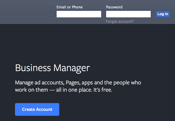 facebook business manager create account