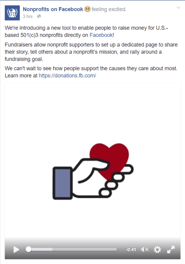 facebook nonprofit fundraising