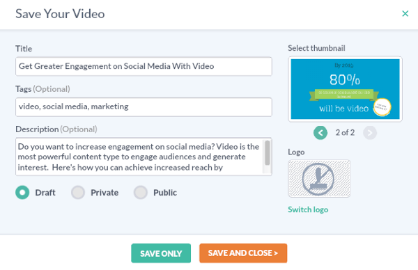 goanimate save video