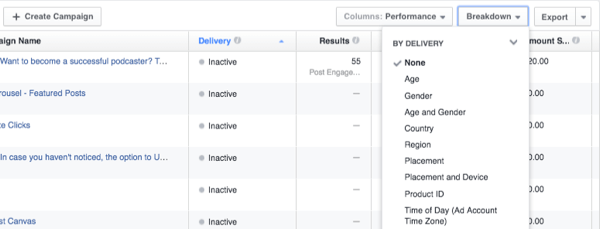 facebook ads customize data