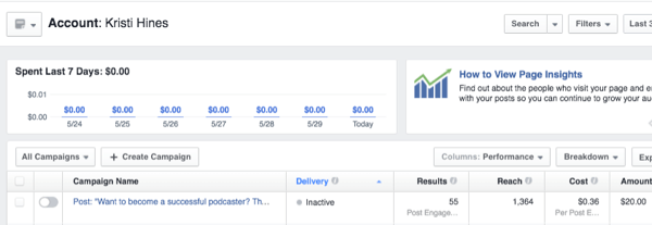 facebook ads insights