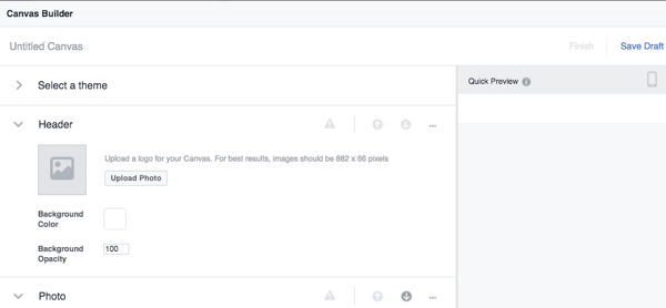 facebook publishing tools canvas