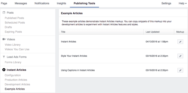 facebook publishing tools instant articles