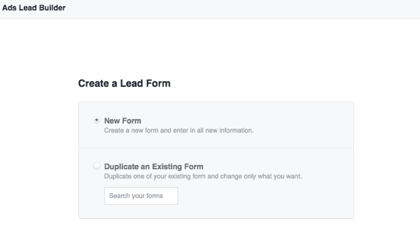 facebook publishing tools lead forms