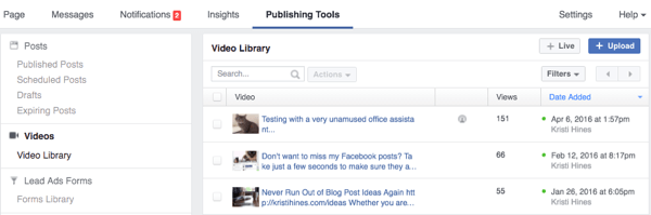 facebook publishing tools video