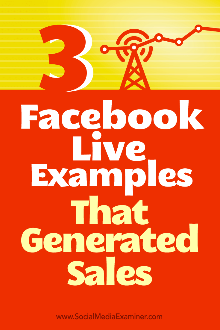 Tips on ways three companies used Facebook Live to generate sales.