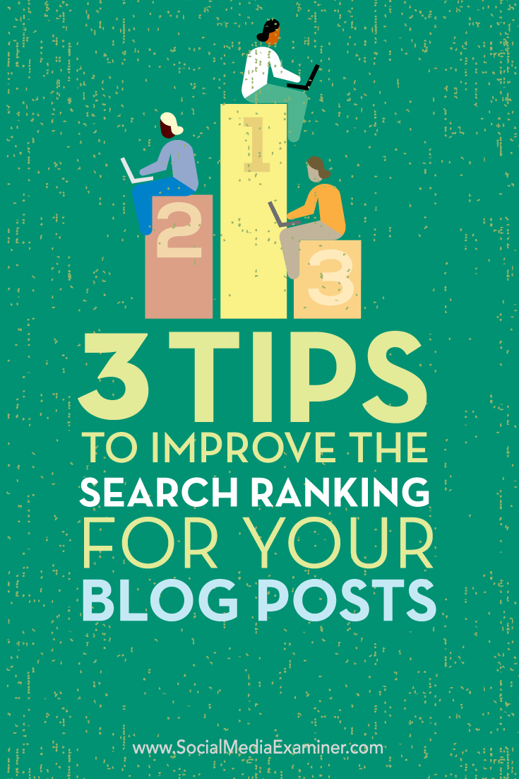 Tips on three ways to improve the search ranking for your blog posts.