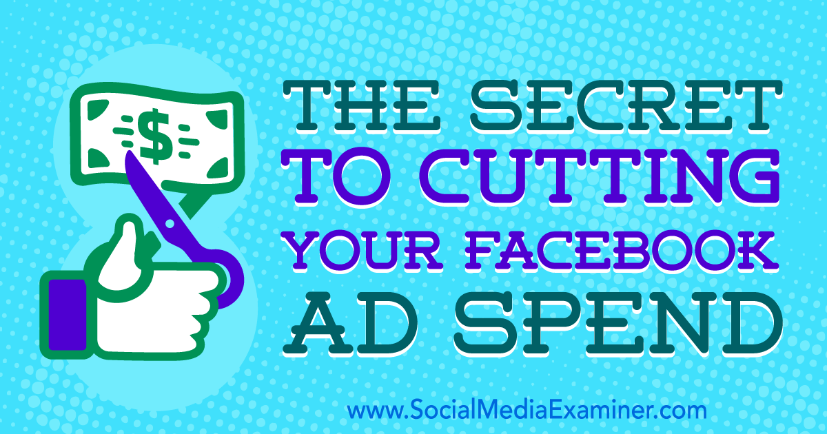 The Secret to Cutting Your Facebook Ad Spend Social Media Examiner